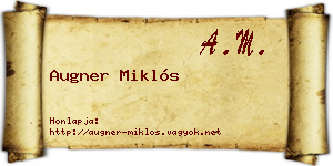 Augner Miklós névjegykártya